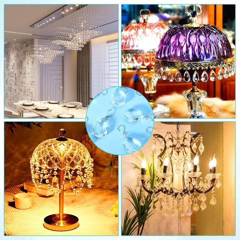 HYBEADS 10pcs 38mm Crystal Suncatcher, Hanging Clear Teardrops Crystals Chandelier Parts Prisms Pendants with Hook for Windows Lamp Christmas Tree Decorations Home Decor - Image 3